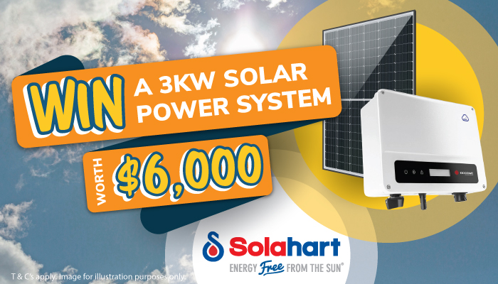 Win a Solar Power System worth $6,000.00 from Solahart